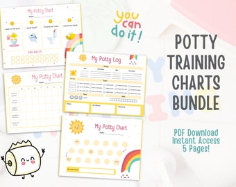 Potty Training Chart Bundle, Prize Chart for Kids, Kids Chart, Printable Potty Training Chart, Instant PDF Download, Reward Chart, Training