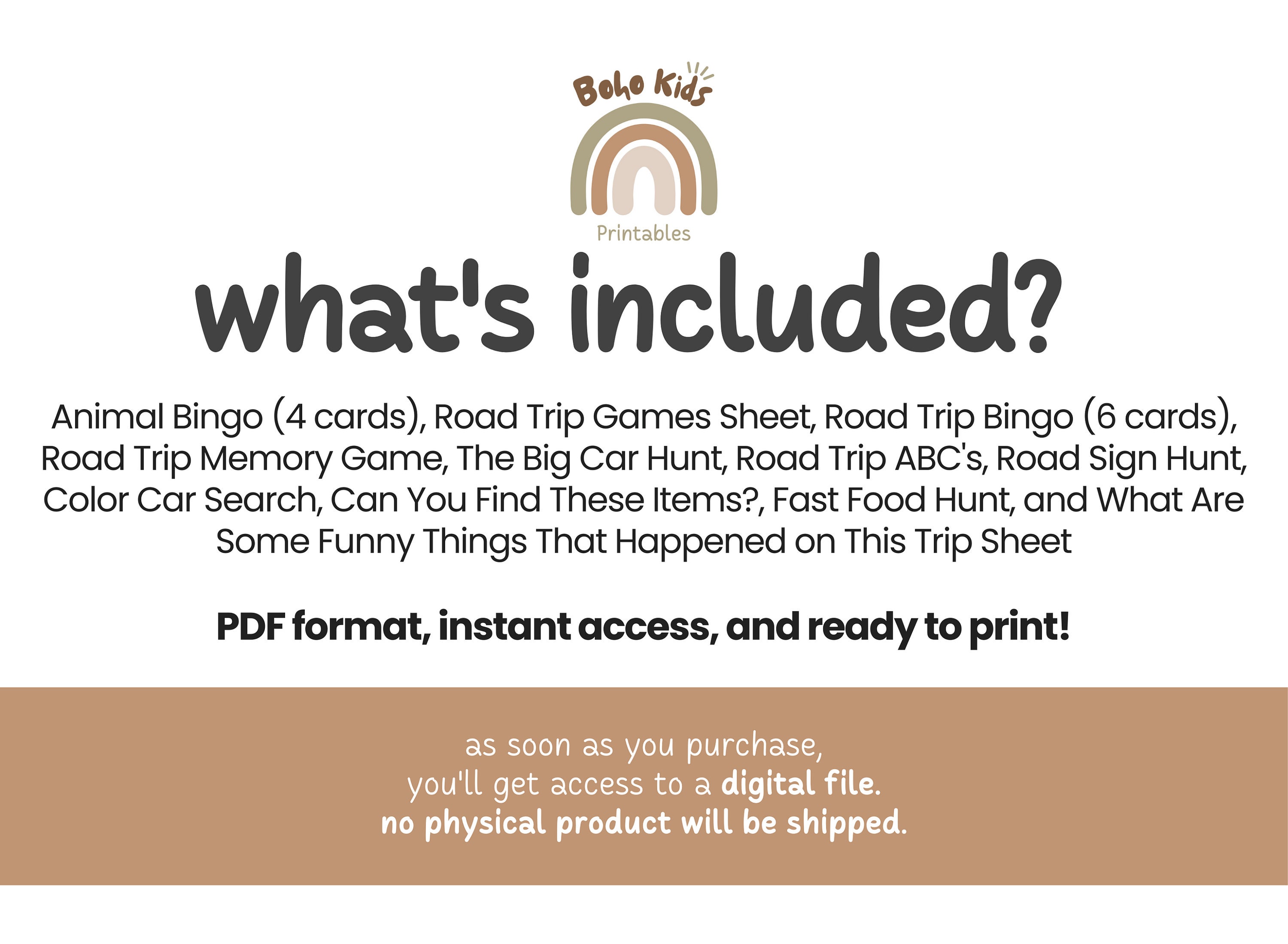 Travel Bingo Game Printable, Kids Road Trip Games Printable, Family ...