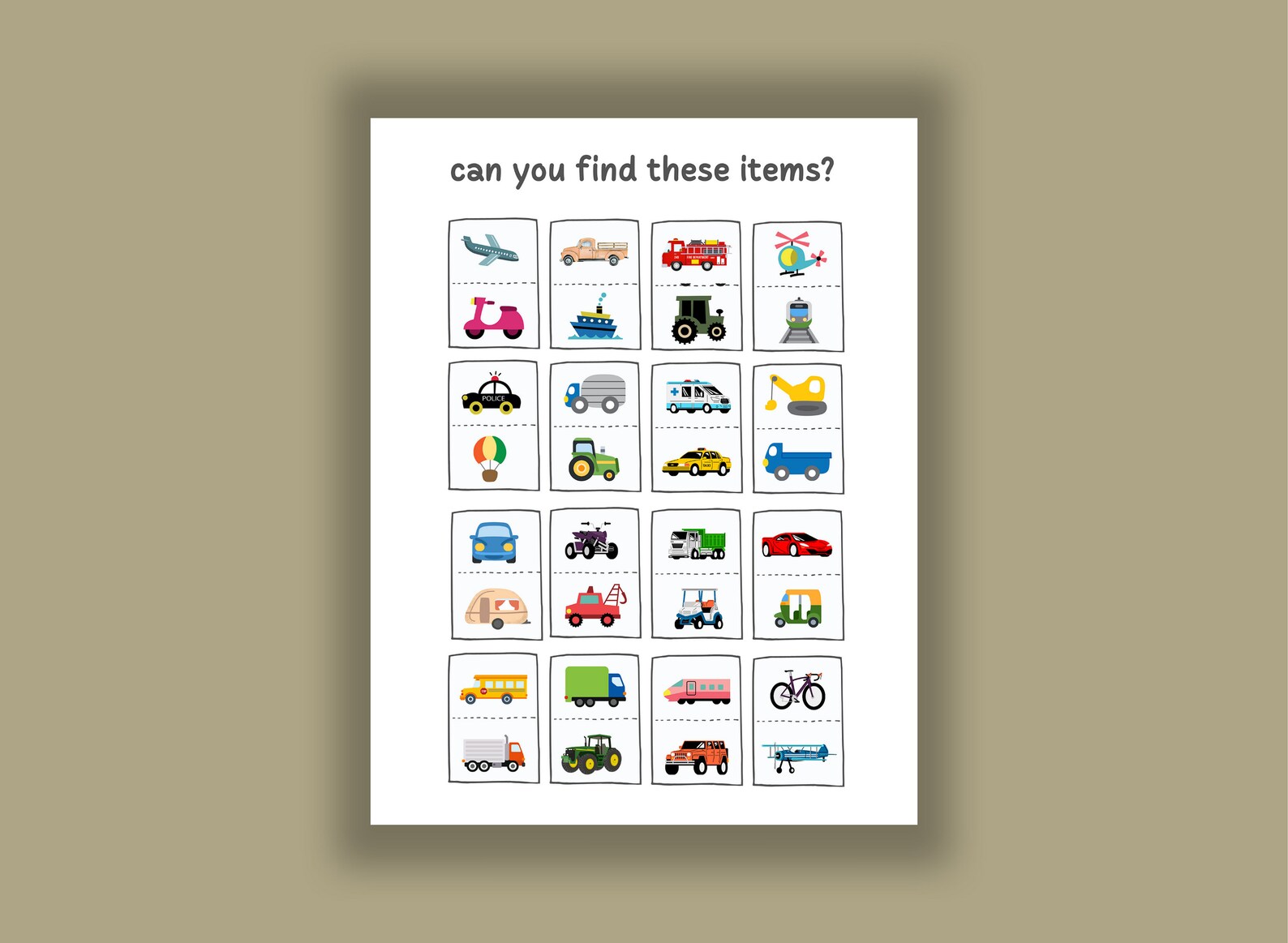 Travel Bingo Game Printable, Kids Road Trip Games Printable, Family ...