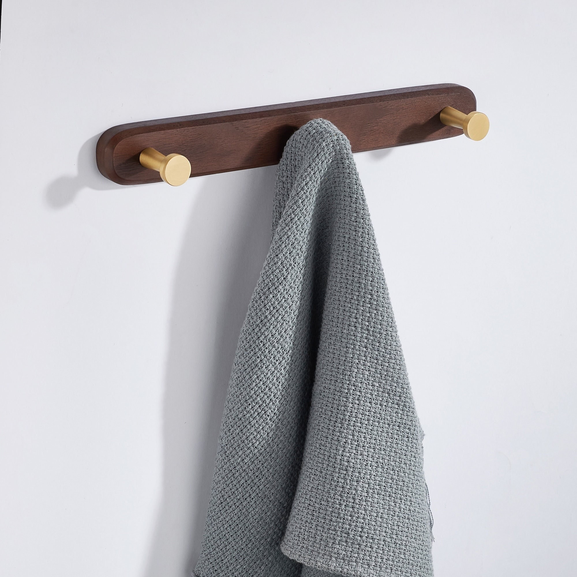 Robe & Towel Hook Walnut Cherry Oak Bathroom Accessories 