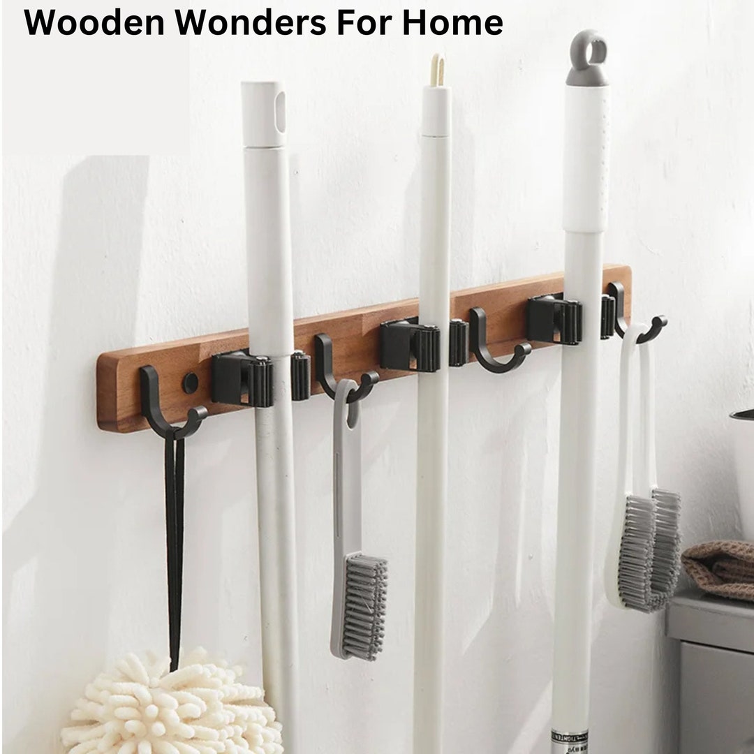 Wall Hook Hanger Mop Broom Holder Panicle Home Storage Organizer