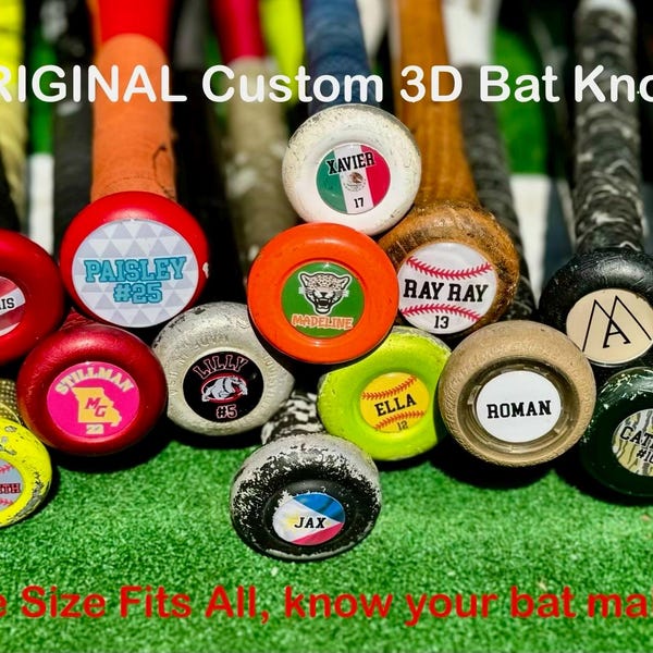The Original Personalized 3D Bat Knob Decals: Level Up Your Bat!
