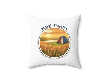 Vierkant kussen van North Dakota-gesponnen polyester