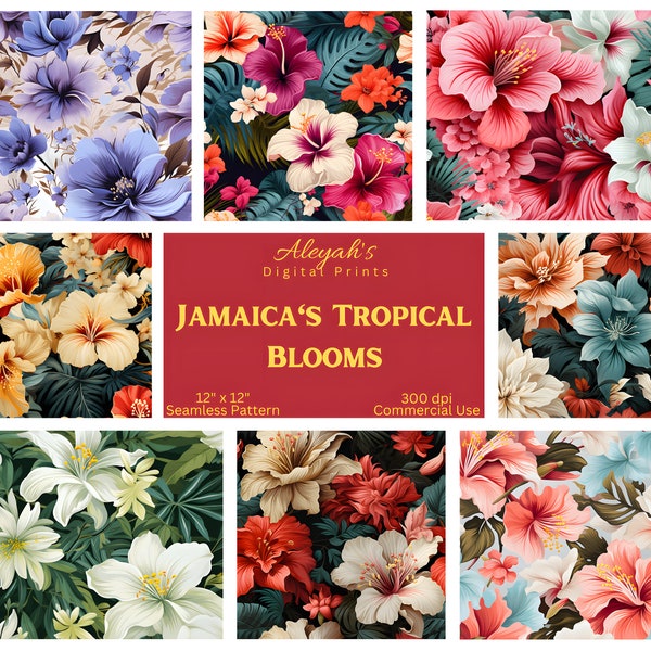 Flower SEAMLESS Patterns Digital Paper Capture The Essence of Jamaica w/These Tropical Floral Pattern Flower Pattern Flowered gifts download