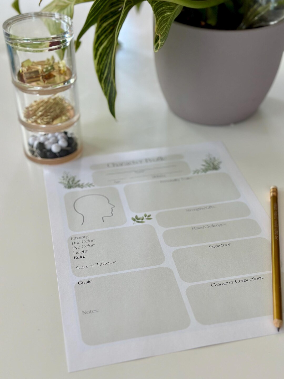 Character Profile Downloadable Template for Writers, Digital File for ...