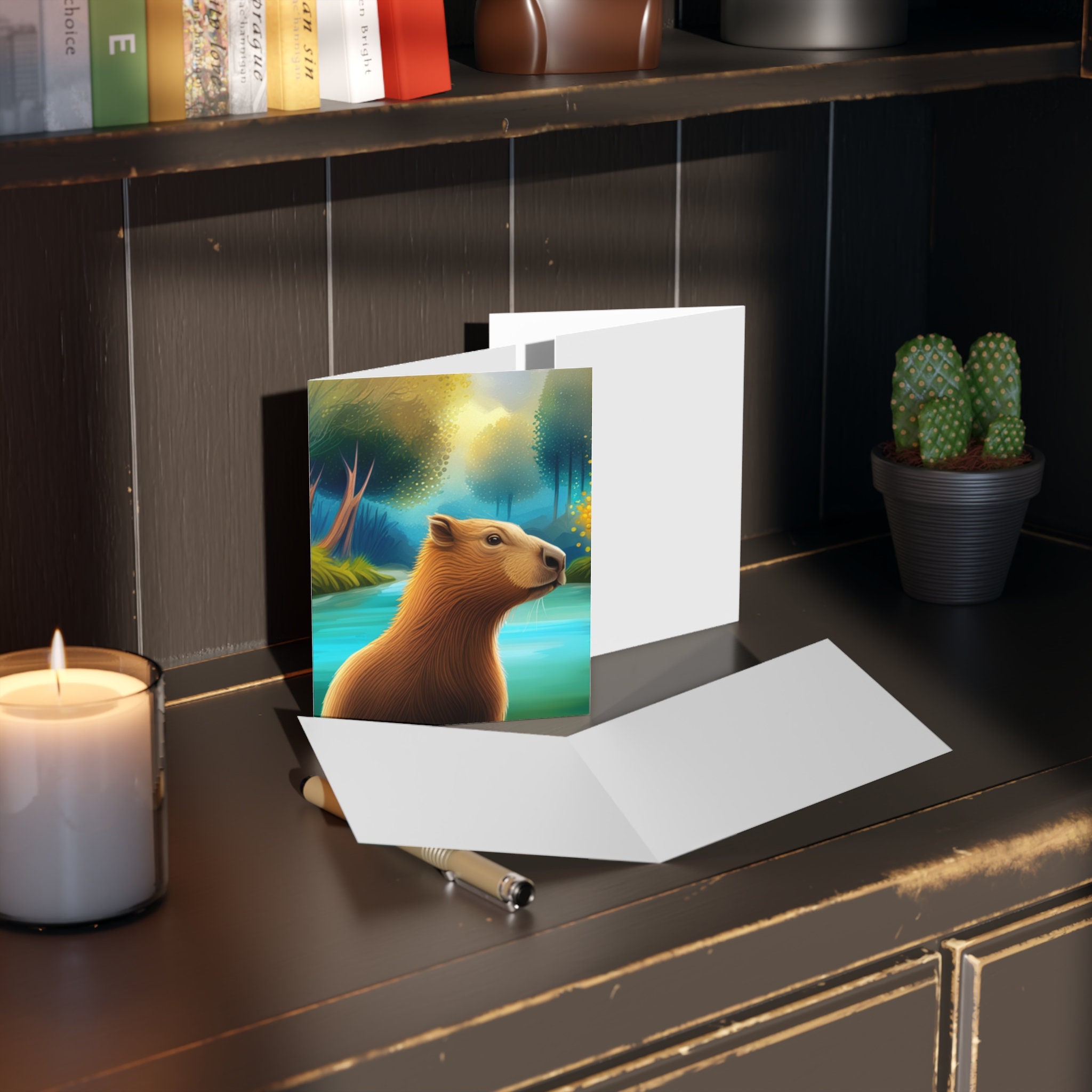 Capybara Thoughtful Capy Greeting Cards 8, 16, and 24 Pcs Capybara ...