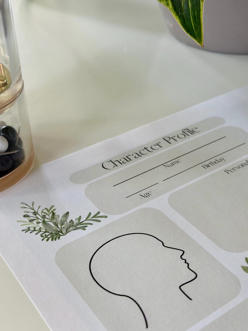 Character Profile Downloadable Template for Writers, Digital File for ...