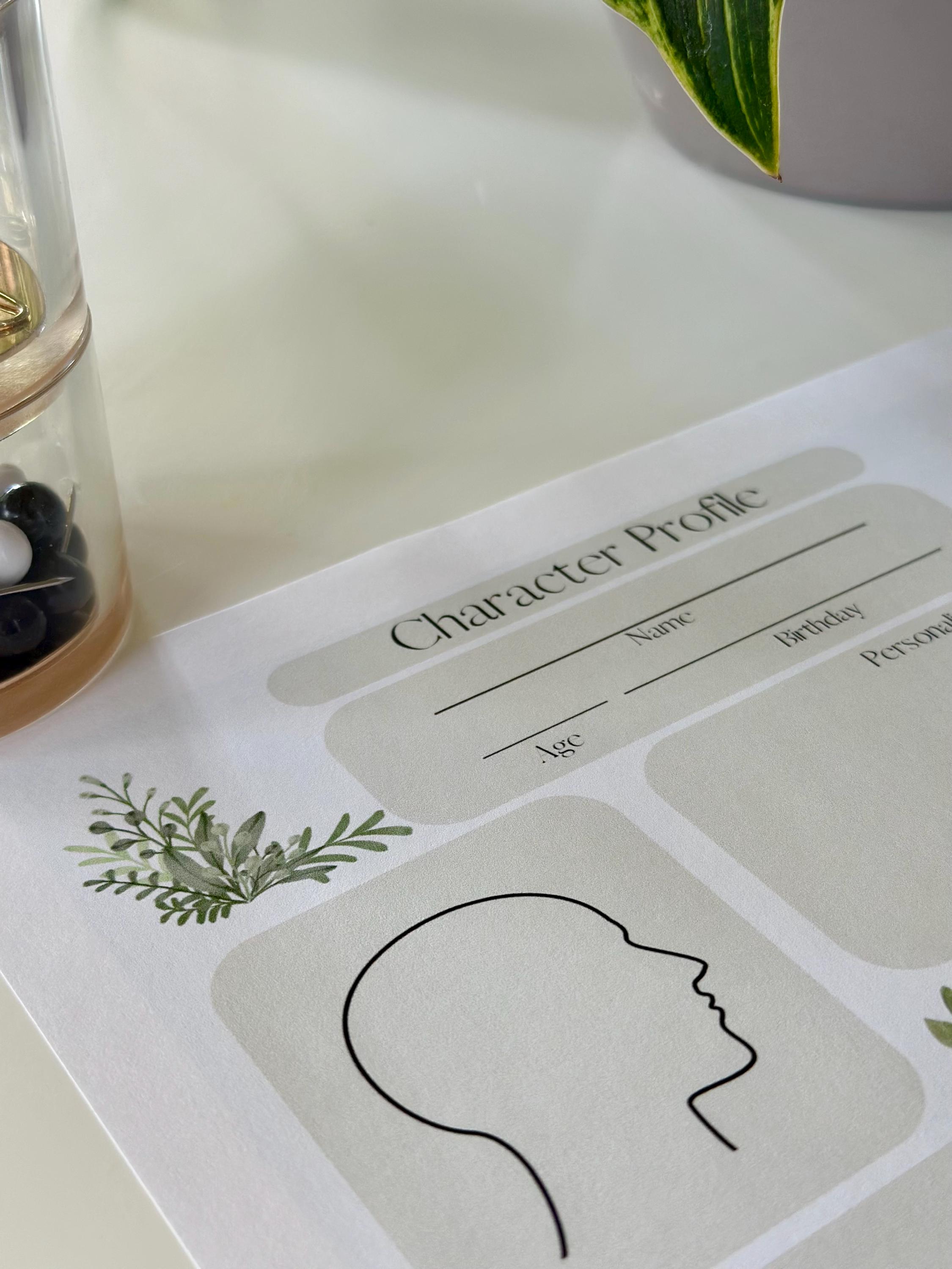 Character Profile Downloadable Template for Writers, Digital File for ...