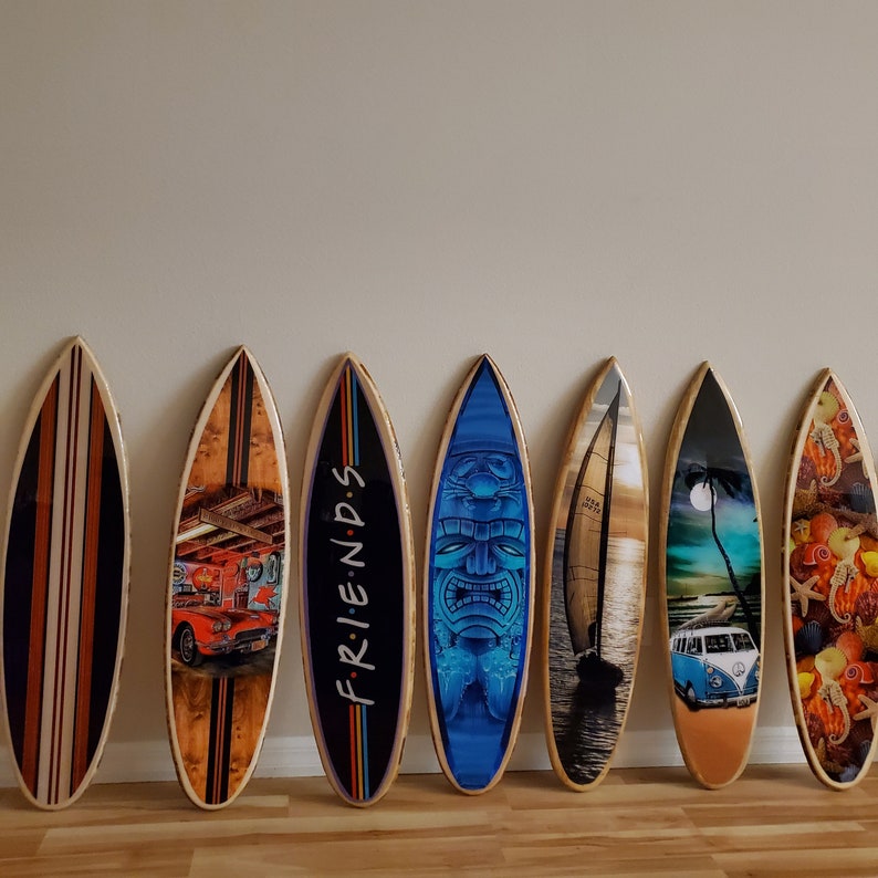 Surfboard Epoxy Resin Wood Bar Beach Wall Decor Furniture Man Cave Tiki