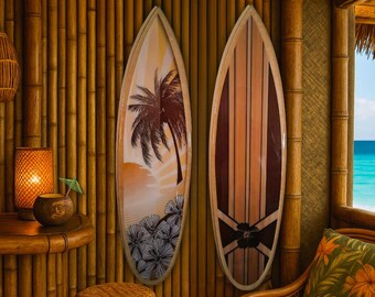 2 for 1 Surfboards 38&quot; Wall Art Handmade Epoxy Resin – Gloss Finish – Coastal Decor – TIKI -USA Made – Limited Liquidation 2 for 1 Sale!