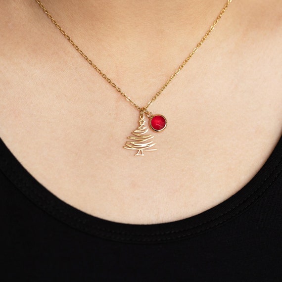 Collana Con Ciondolo Albero Di Natale In Argento 925 – Regalo Di Natale Per Donna