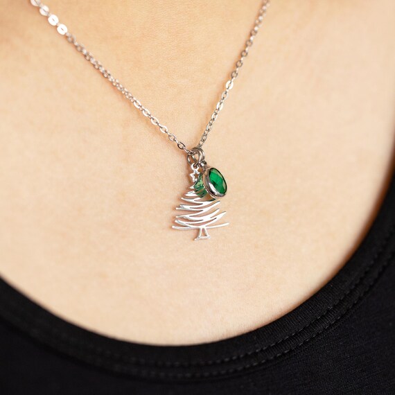 Collana Con Ciondolo Albero Di Natale In Argento 925 – Regalo Di Natale Per Donna