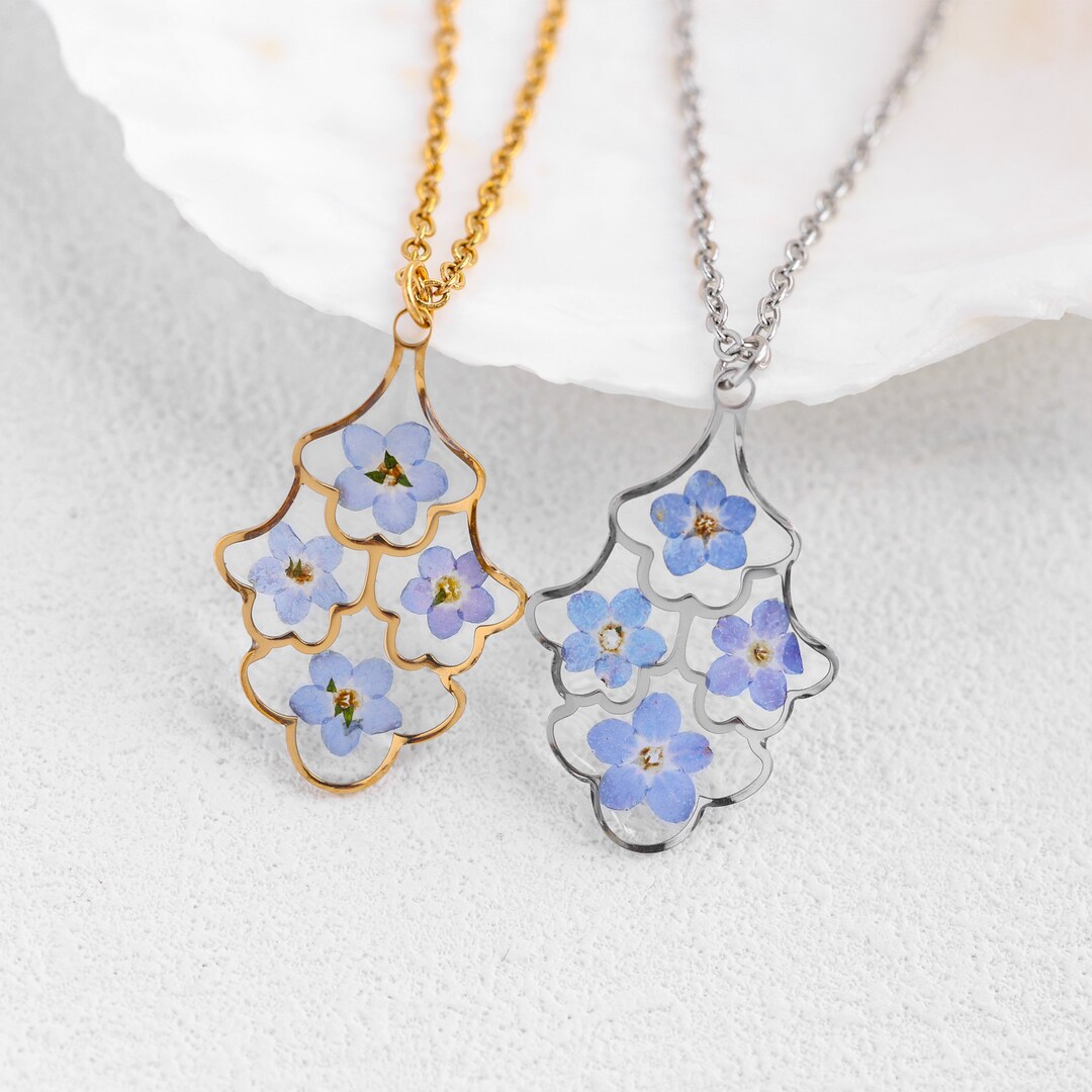 forget-me-not-flower-necklace-for-women-handmade-real-flower-necklace