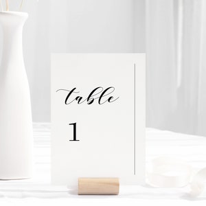 Modern Clean Wedding Table Number Signs, Seating Custom Event Frameable, Invitation Printable, Instant Access Download, Edit with Templett