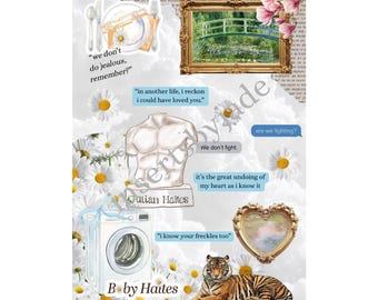 daisy haites inspired kindle insert for kindle basic | paperwhite 11th generation/12th generation/coloursoft | kindle stickers