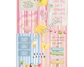 summer inspired kindle insert for kindle basic | paperwhite 11th generation/12th generation/coloursoft | kindle stickers