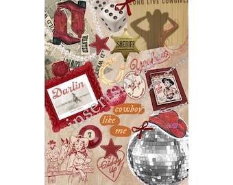 cowgirl inspired kindle insert for kindle basic | paperwhite 11th generation/12th generation/coloursoft | kindle stickers