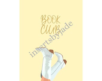 yellow book club inspired kindle insert for basic kindle | paperwhite 11th generation/12th generation/coloursoft