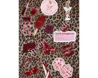 leopard print/burgandy inspired kindle insert for kindle basic | paperwhite 11th generation/12th generation/coloursoft | kindle stickers