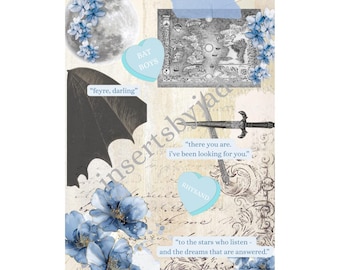 ACOTAR inspired kindle insert for kindle basic | paperwhite 11th generation/12th generation/coloursoft | kindle stickers