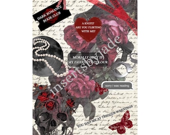 dark romance inspired kindle insert for kindle basic | paperwhite 11th generation/12th generation/coloursoft | kindle stickers