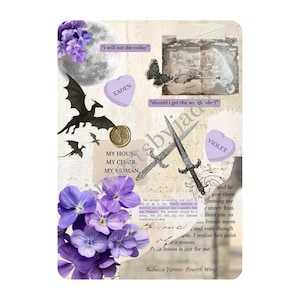 fourth wing inspired kindle insert for kindle basic | paperwhite 11th generation/12th generation/coloursoft | kindle stickers