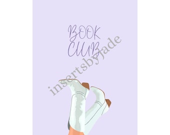purple book club inspired kindle insert for basic kindle | paperwhite 11th generation/12th generation/coloursoft
