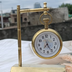 Personalized table clock for boss office desk, anniversary unique gift,  desk decor for hotel, custom name clock engrave, birthday gift son