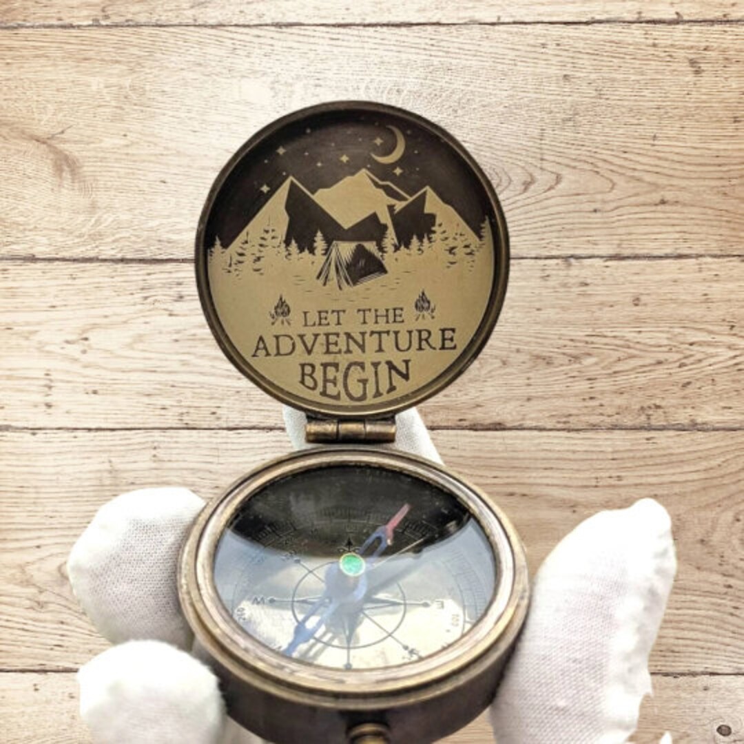 Personalized Custom Engraved Brass Compass Gift for Christmas Etsy