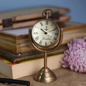 Personalized Table Clock for Kitchen and Room, Custom engraved  Home Decor Brass clock for dad, gift for mom, anniversary gift birthday gift