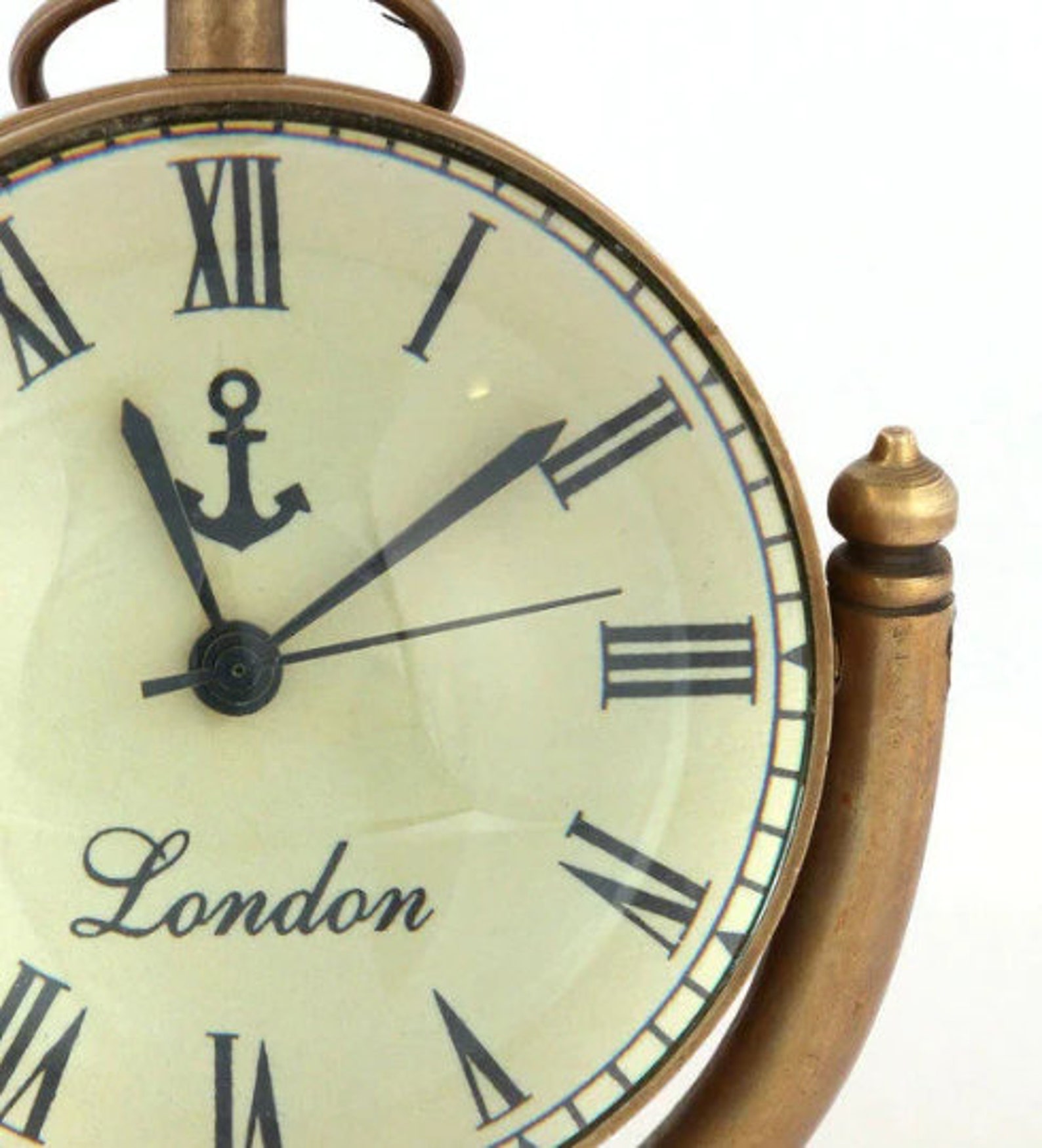 Brass Desk & Shelf Analog Marine Table Clock Antique Decor for Kitchen