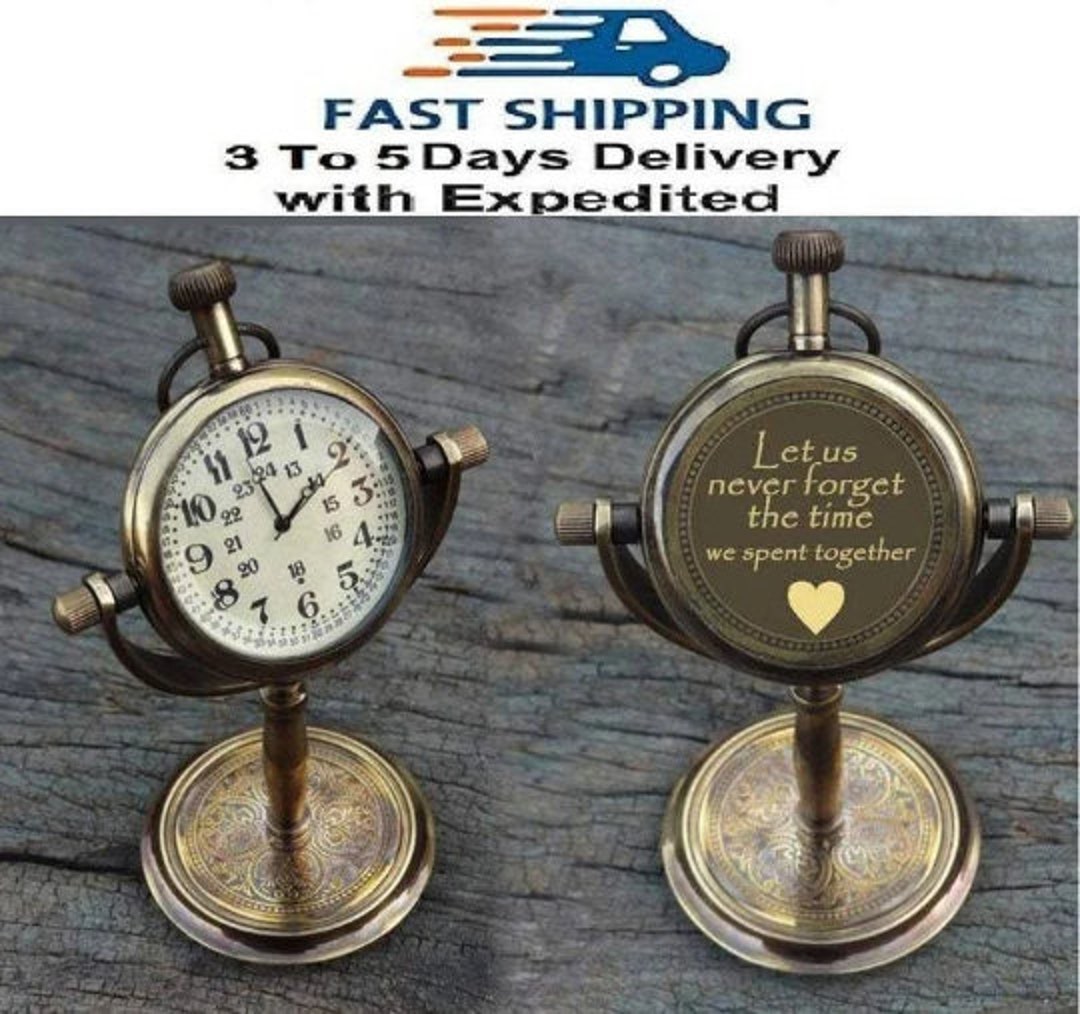 Personalized Table Clock, Customized Desk Clock, Engraved Office Table Clock, Nautical