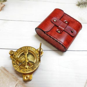 Personalized Sundial compass with custom engrave, unique compass for husband and boyfriend, wedding gift for him, custom made memorable gift