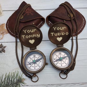 Tommy tubbo compass pair, mountain adventure gift for gamer, fans and explorers, Unique style birthday collectible present, best couple gift