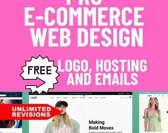 Full Professional E-Commerce website with FREE logo, FREE 1 year hosting and FREE emails. website custom,wordpress website,ecommerce website