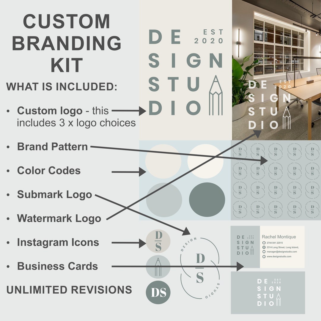 Custom Branding, Branding Kit, Brand Package, Feminine Logo, Custom ...