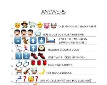 Baby Shower Emoji Pictionary GAME |Baby Shower Emoji Pictionary ANSWER |Bundle Baby Shower Games |Instant Download |Digital Prints |Canva