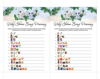 Baby Shower Emoji Pictionary GAME |Baby Shower Emoji Pictionary ANSWER |Bundle Baby Shower Games |Instant Download |Digital Prints |Canva