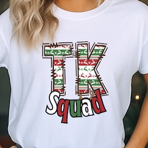 Transitional Kindergarten Squad Teacher Christmas Shirt, Reindeer Squad Tee for TK Team, Holiday Classroom Apparel