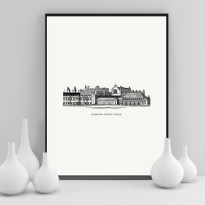 Hampton Court Palace Sketch Digital Print Illustration
