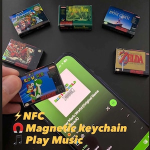 Mini brelok do gier SNES NFC | Spersonalizowany prezent dla gracza | Drukowany w 3D dodatek do konsoli