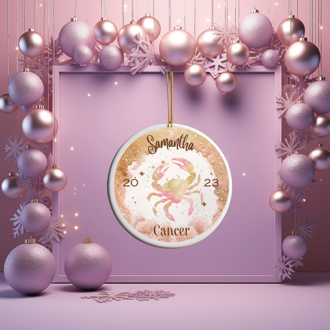Personalized Holiday Zodiac Ornament 2023 Christmas Gift Add Your Name