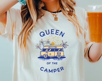 Queen of the Camper tee Women Camping shirt Gift for Camper lover Mom camper Camping Shirt Road Trip RV Camping Shirt Funny Camping shirt