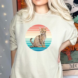 Bengal Cat Sunset Sweatshirt,Bengal Mama shirt,Bengal Cat Shirt,Vintage Retro Cat Shirt,Bengal Mom tee,Bengal shirt,Gift Cat Mom,Kitty tee