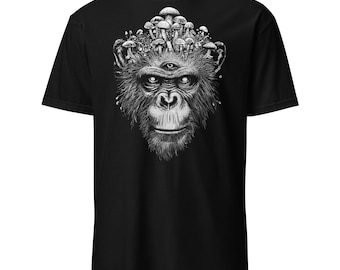Chimpanzee Monkey Brains Short-Sleeve Unisex T-Shirt Soft and Comfy Clothing and Gifts
