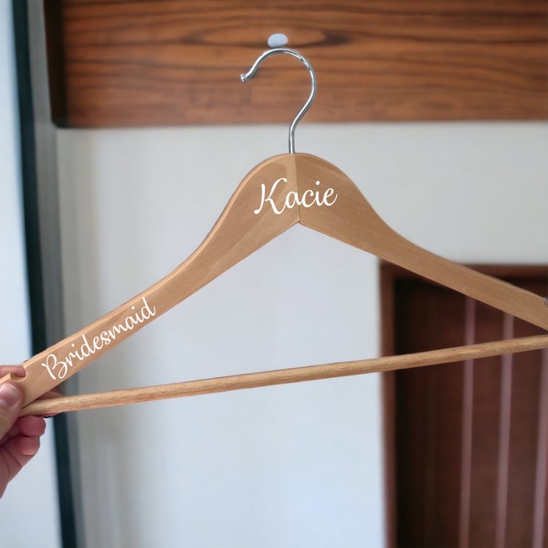 DECAL ONLY* Personalized Bridesmaid Hangers, Bridal Dress Hanger, Bridesmaid gifts, wedding gift, Custom hangers, bridesmaid hanger decal