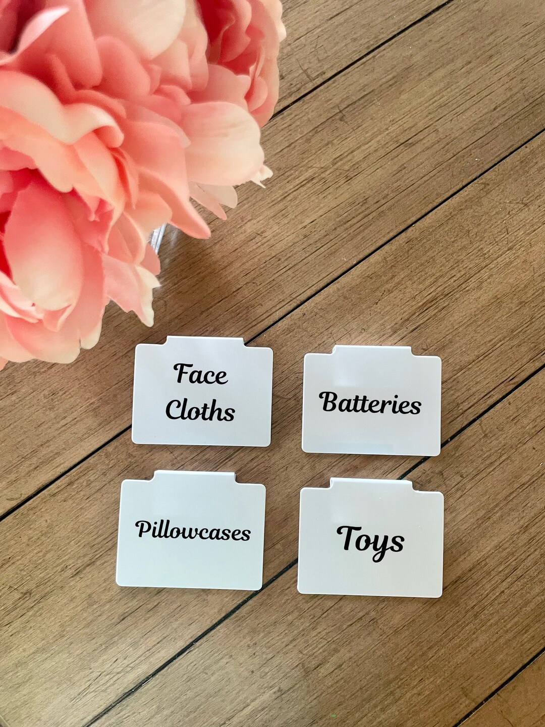 Bin Clips With Custom Labels, Bin Clip Labels, Custom Bin Clip Labels