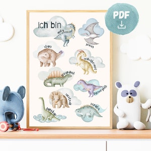 Affirmattionsposter für Kinder A3+A4, Poster für Kinderzimmer, Mutmacher Poster