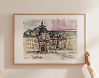 Musee d'Orsay watercolor wall art