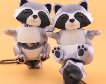 Magnetic Raccoon Keychain Pair – Friend Gift, Fidget Charm